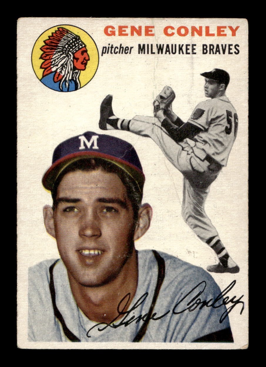 1954 Topps #59 Gene Conley Braves GOOD *5q