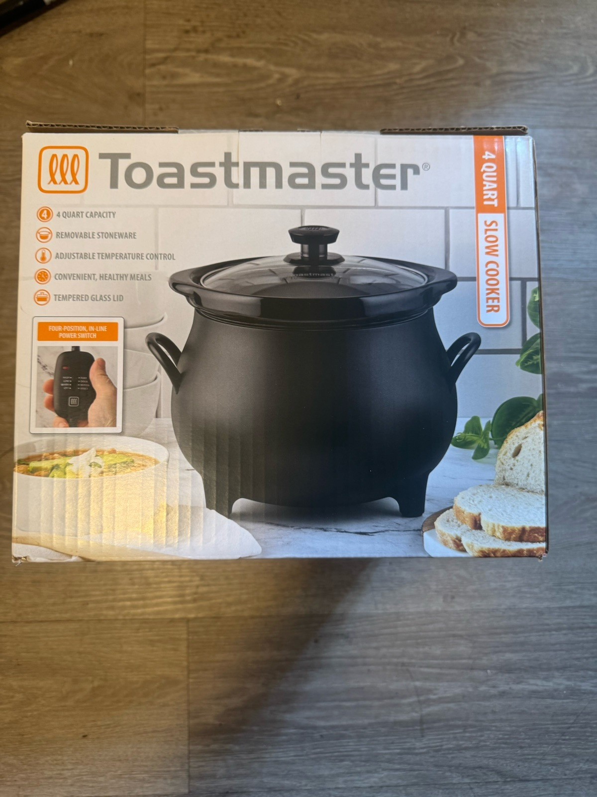 Toastmaster 4 QT Black Cauldron Slow Cooker Removable Crock Glass Lid Halloween Toastmaster 4 QT Black Cauldron Slow Cooker Removable Crock Glass Lid Halloween