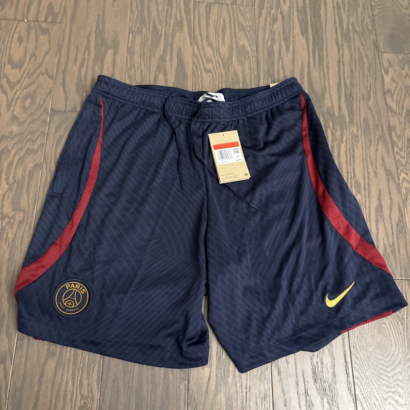 NWT PSG Paris Saint-Germain Strike Men Dri-FIT Knit Soccer Shorts Slim Large $55