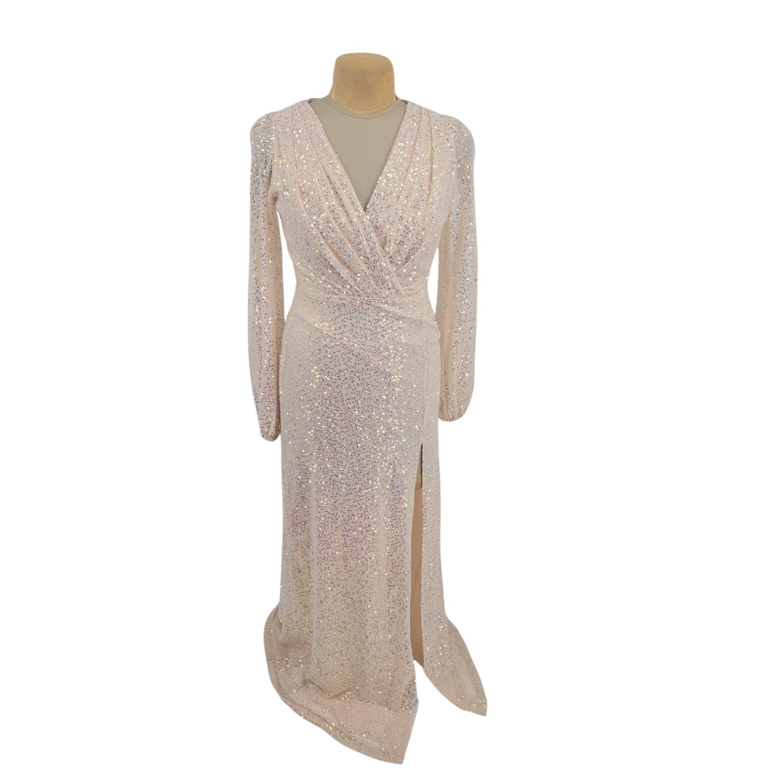 Windsor Sequin Maxi Gown M Champagne Formal Ethereal Feminine Holiday Party Gala