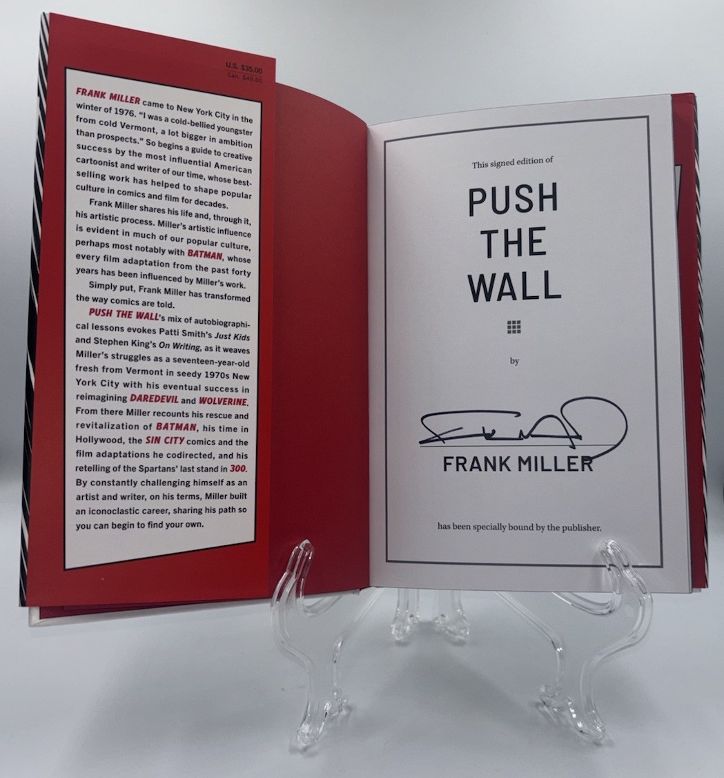 FRANK MILLER SIGNED AUTOGRAPHED PUSH THE WALL 1ST ED 1ST PRINT HC BOOK COMICS