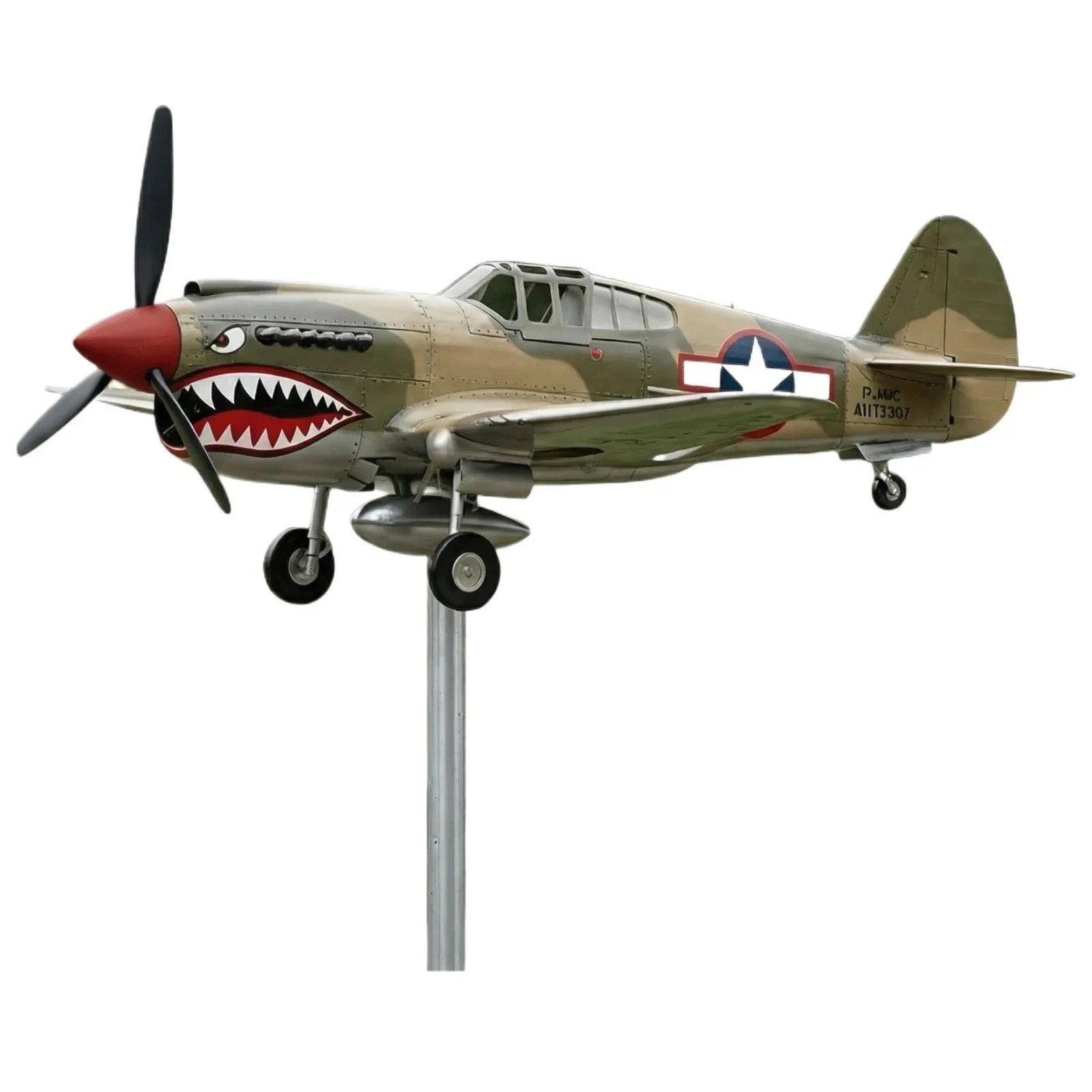 2D Shark Mouth Metal Wind Spinner Garden Yard Hanging Decor Weather Vane