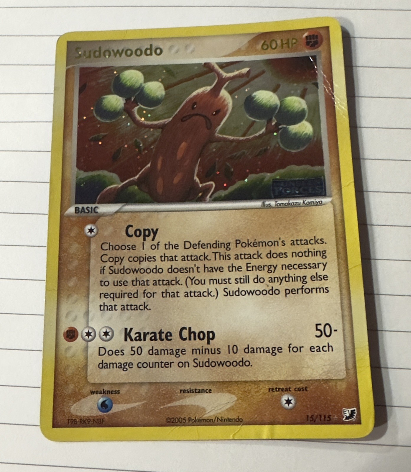Sudowoodo 15/115 EX Unseen Forces Reverse Holo Stamped LP Sudowoodo 15/115 EX Unseen Forces Reverse Holo Stamped LP
