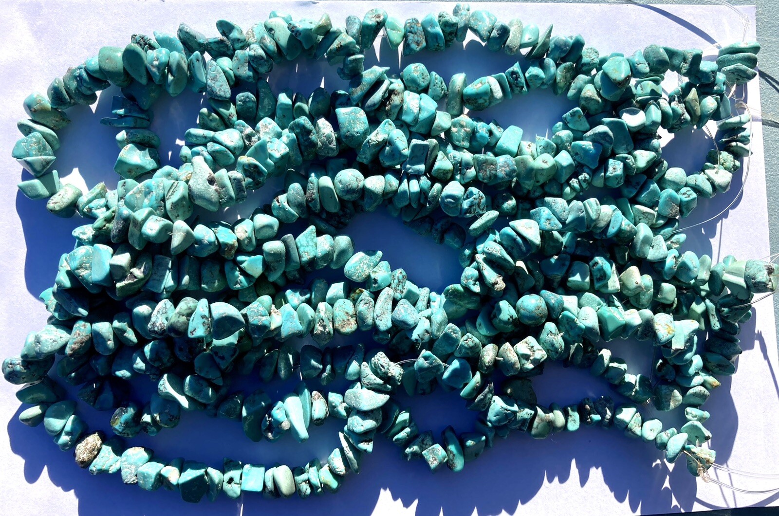OLD STOCK KINGMAN TURQUOISE NUGGET BEADS 16” STRANDS 146 CARATS EACH OLD STOCK KINGMAN TURQUOISE NUGGET BEADS 16” STRANDS 146 CARATS EACH