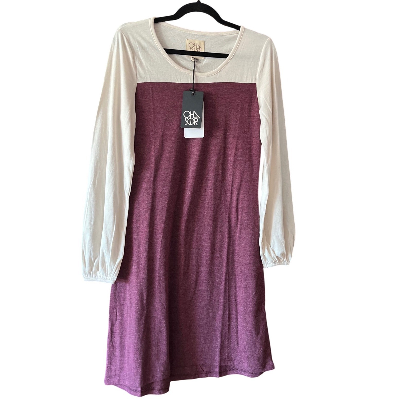 Chaser Cake and Pomegranate Colorblock Long Sleeve Dress - M