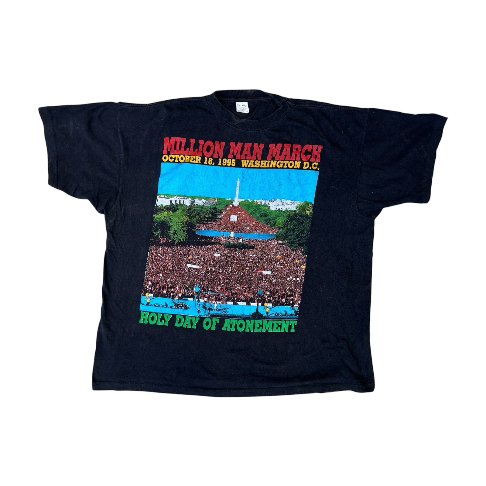 Vintage 1995 Million Man March Rap Tee Black History T-Shirt Size XXL (26 x 29)
