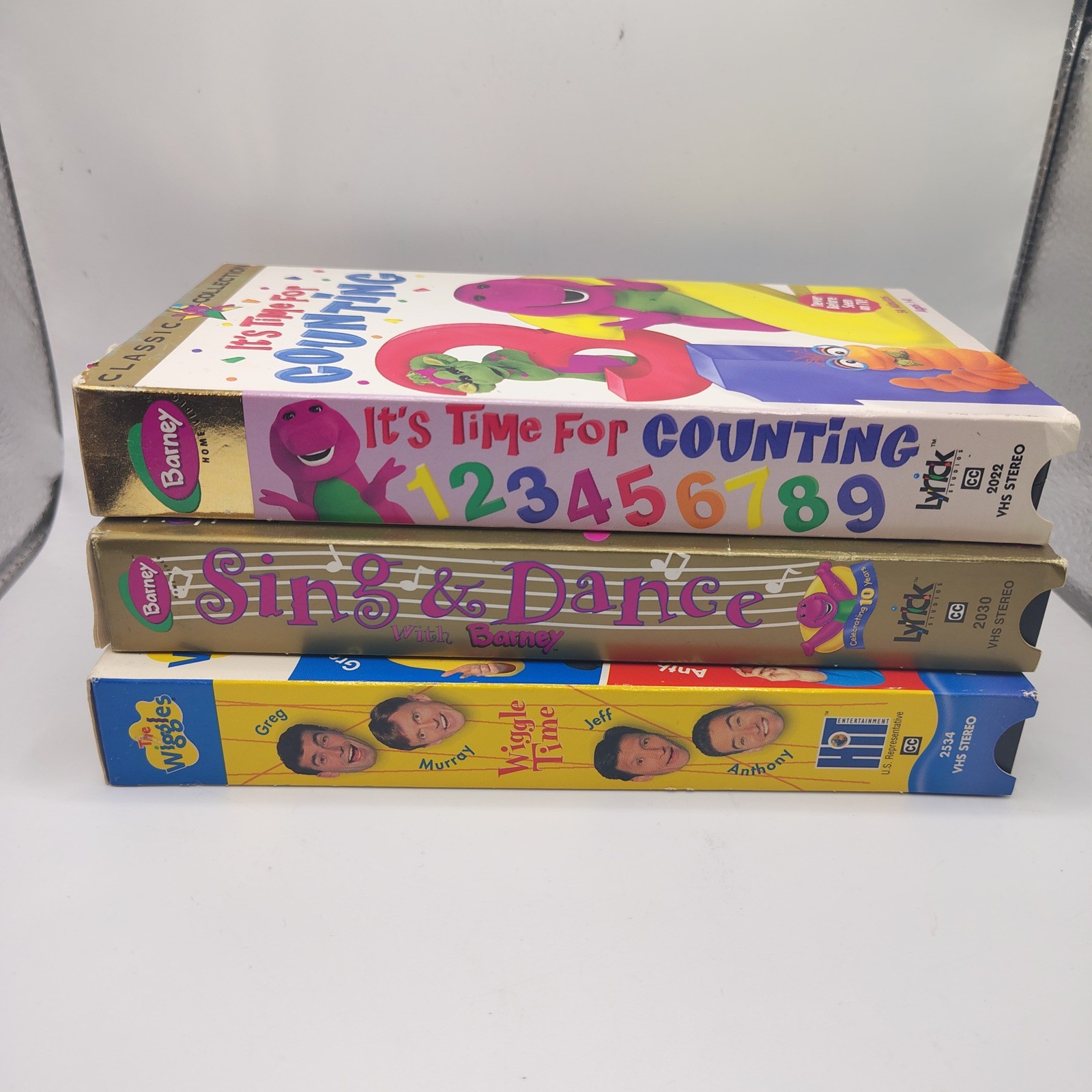 Barney and The Wiggles VHS Lot It\'s Time For Counting Sing & Dance Wiggle Time