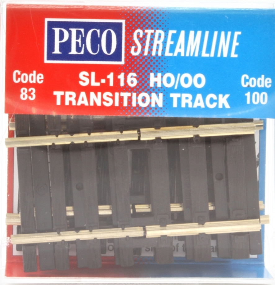 New Peco SL-116 HO Transition Track | Code 83 to Code 100 | 4 per pack