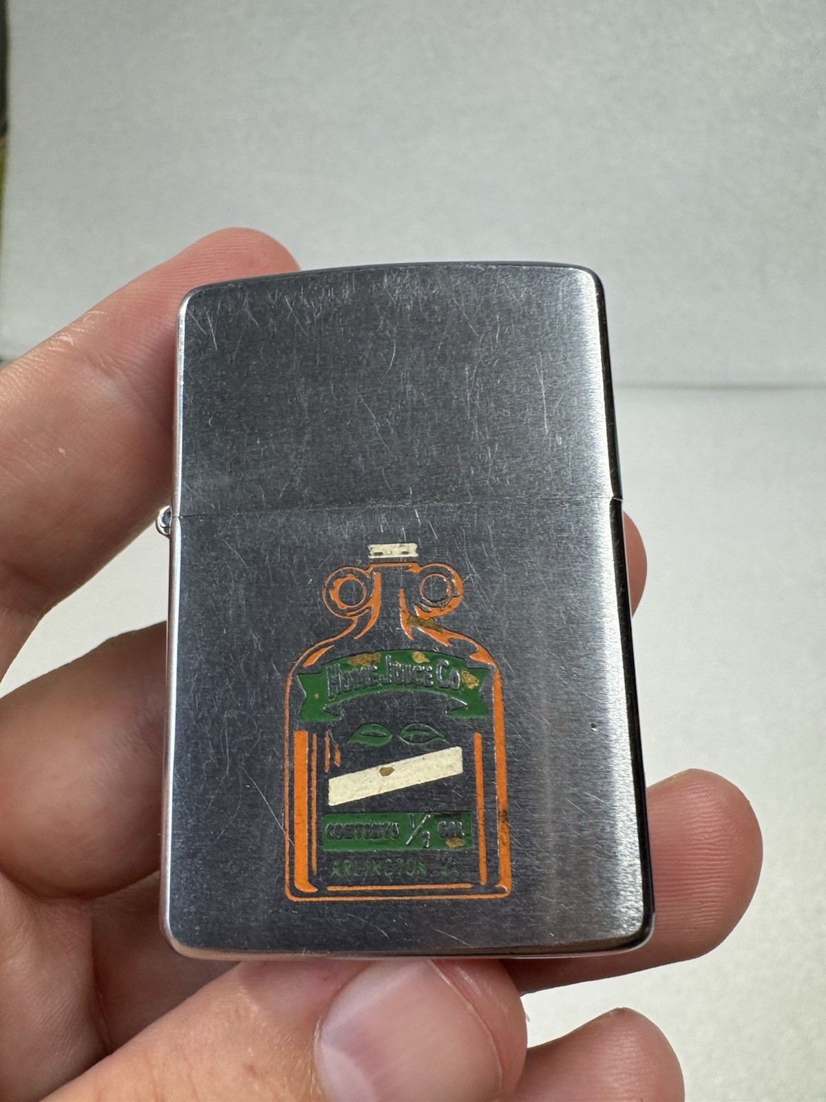 Rare 1966 Vintage Zippo HOME JUICE CO. ARLINGTON VA 2517191 Rare 1966 Vintage Zippo HOME JUICE CO. ARLINGTON VA 2517191
