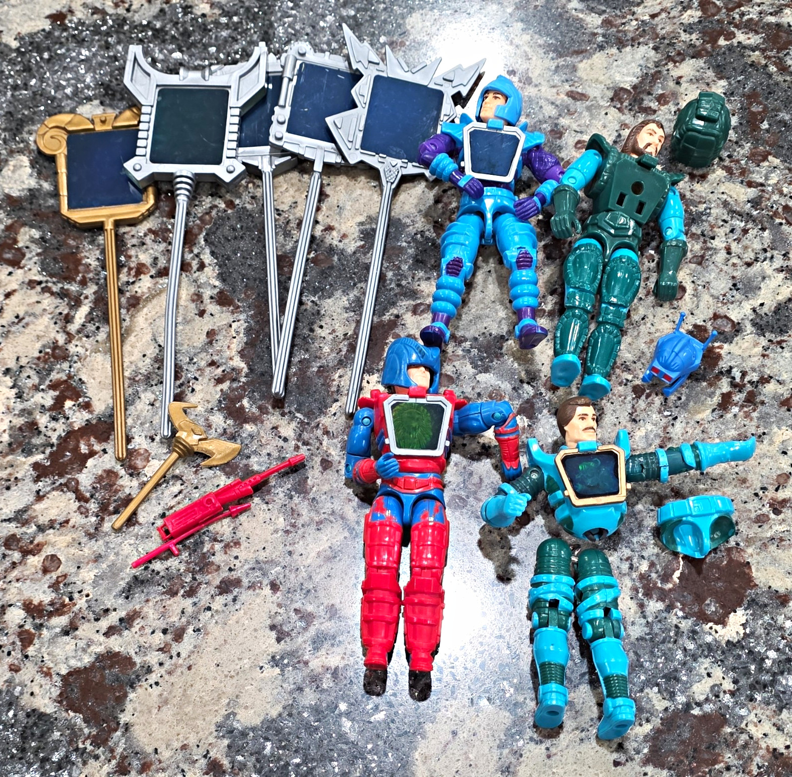 Vintage 1987 Hasbro Visionaries Action Figure Lot 4 Figures Hologram Staffs Part