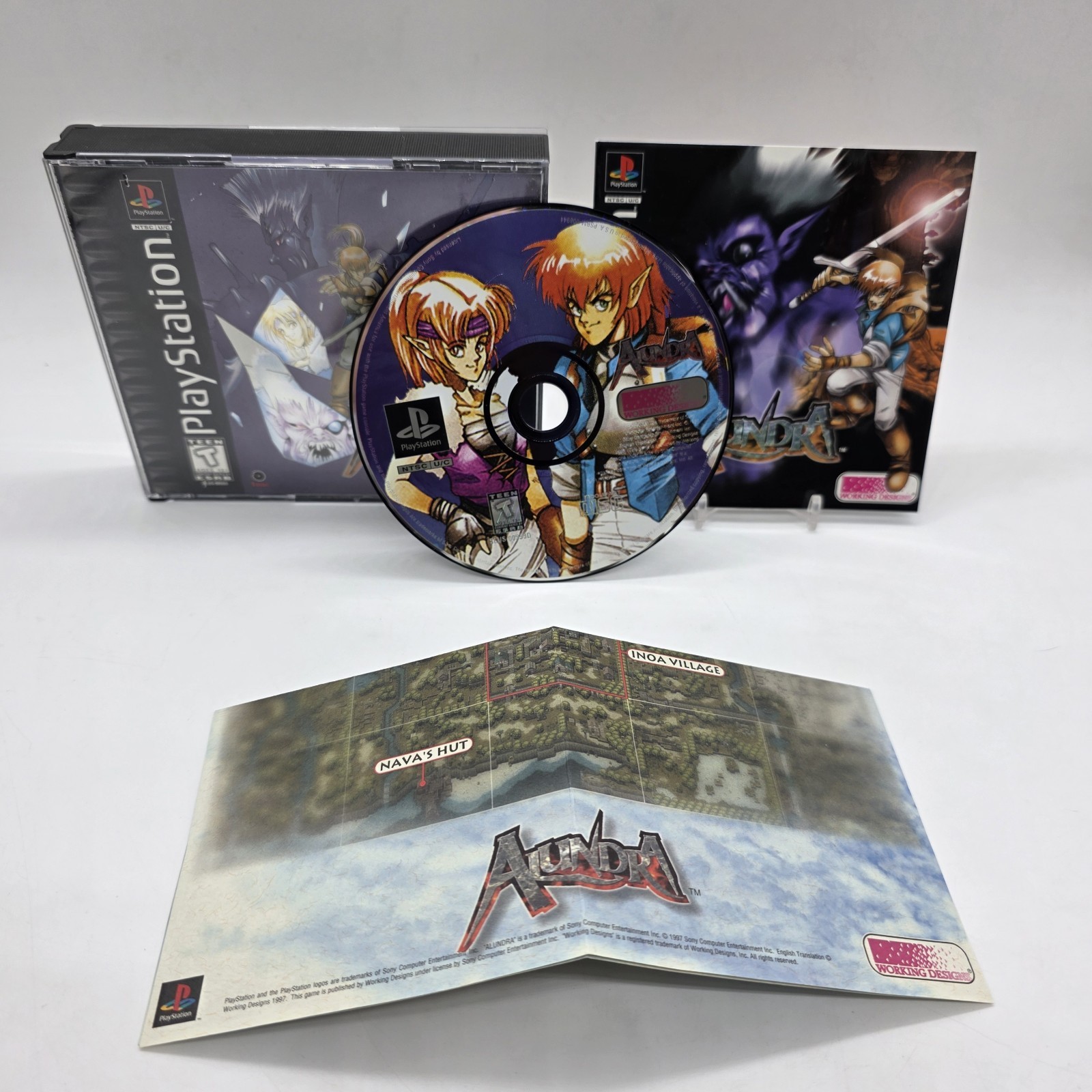 Alundra (Sony PlayStation PS1, 1998) Complete w/ Map + Manual Tested See Pics