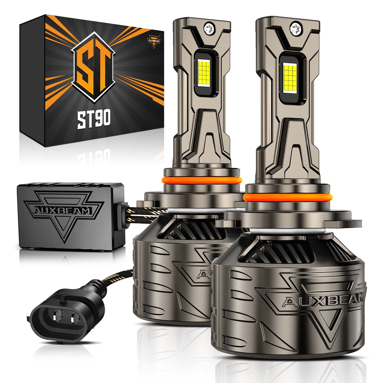 AUXBEAM ST90 H11 9005 LED Headlights Bulb High Low Beam 180W 35000LM High Power