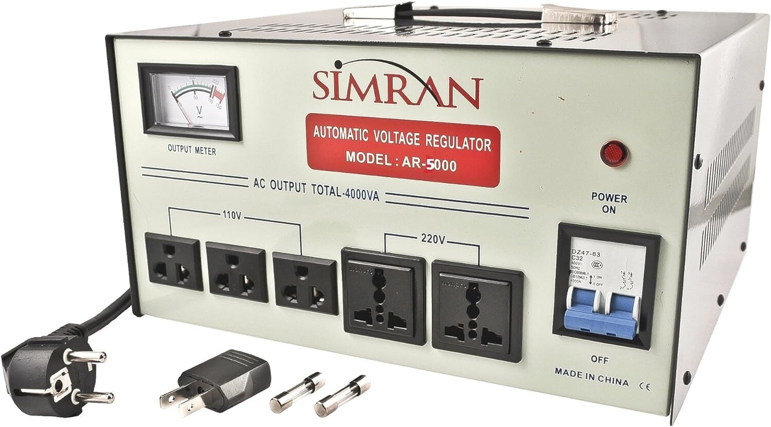 Simran 5000 Watt Voltage Converter Transformer Regulator, Up/Down Converter