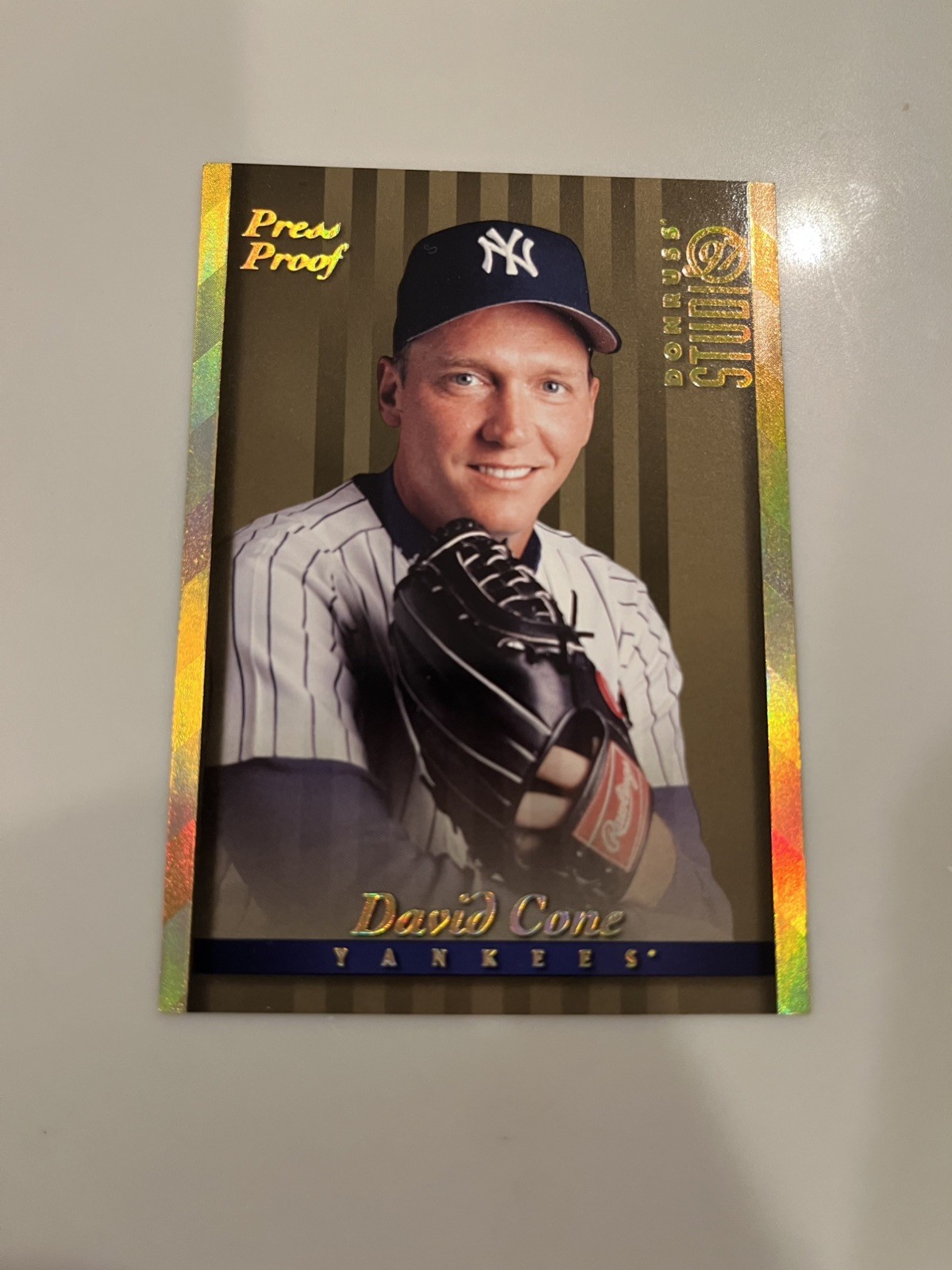 David Cone #25 1997 Donruss Studio Gold Press Proof Portrait NY Yankees /500 SP