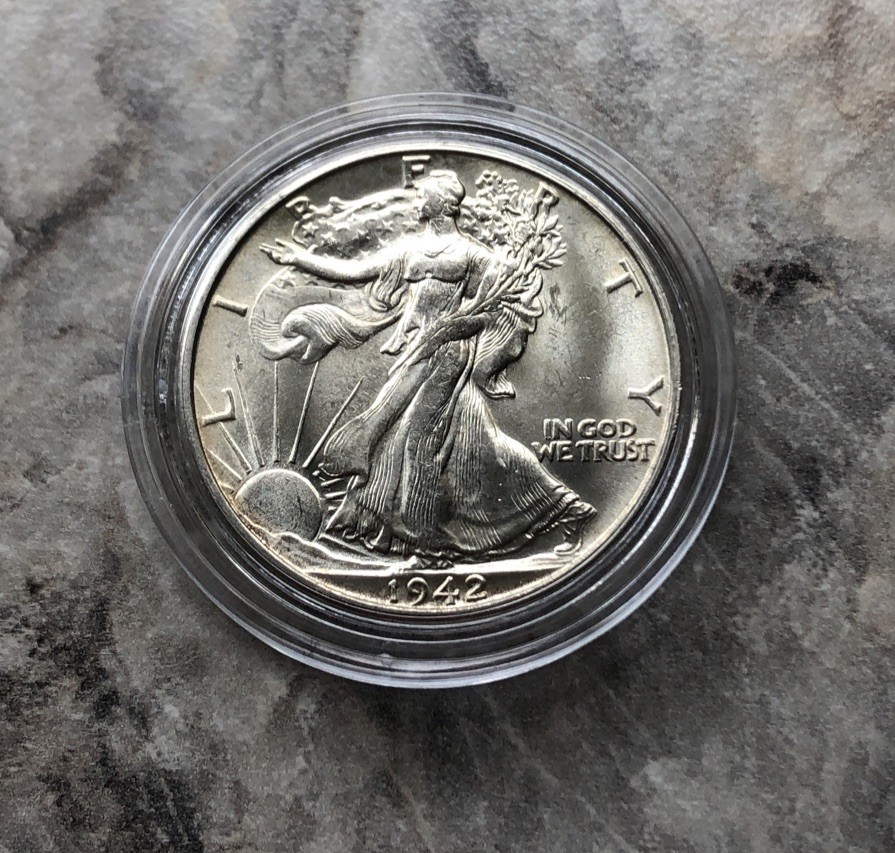1942-S WALKING LIBERTY SILVER HALF DOLLAR UNCIRCULATED 1942-S WALKING LIBERTY SILVER HALF DOLLAR UNCIRCULATED