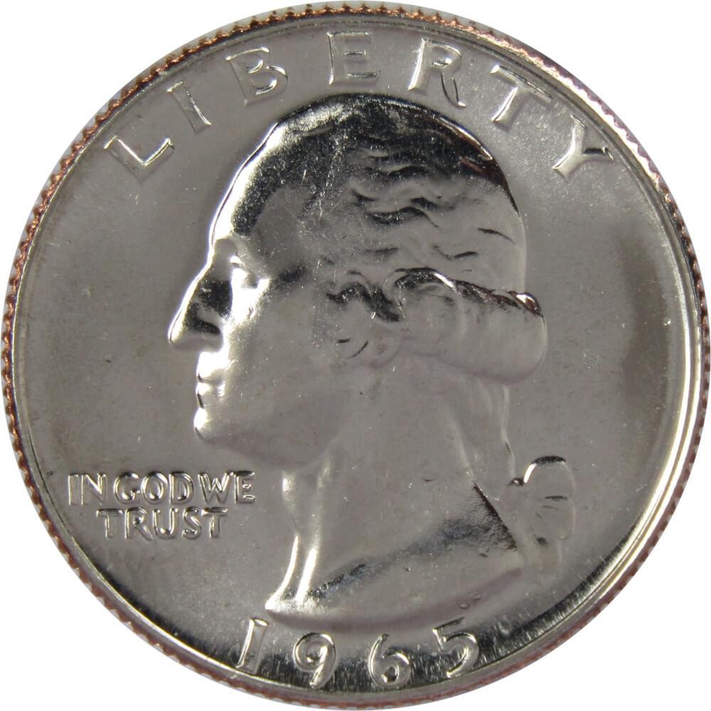 1965 SMS Washington Quarter Clad Uncirculated Mint State 25c Coin