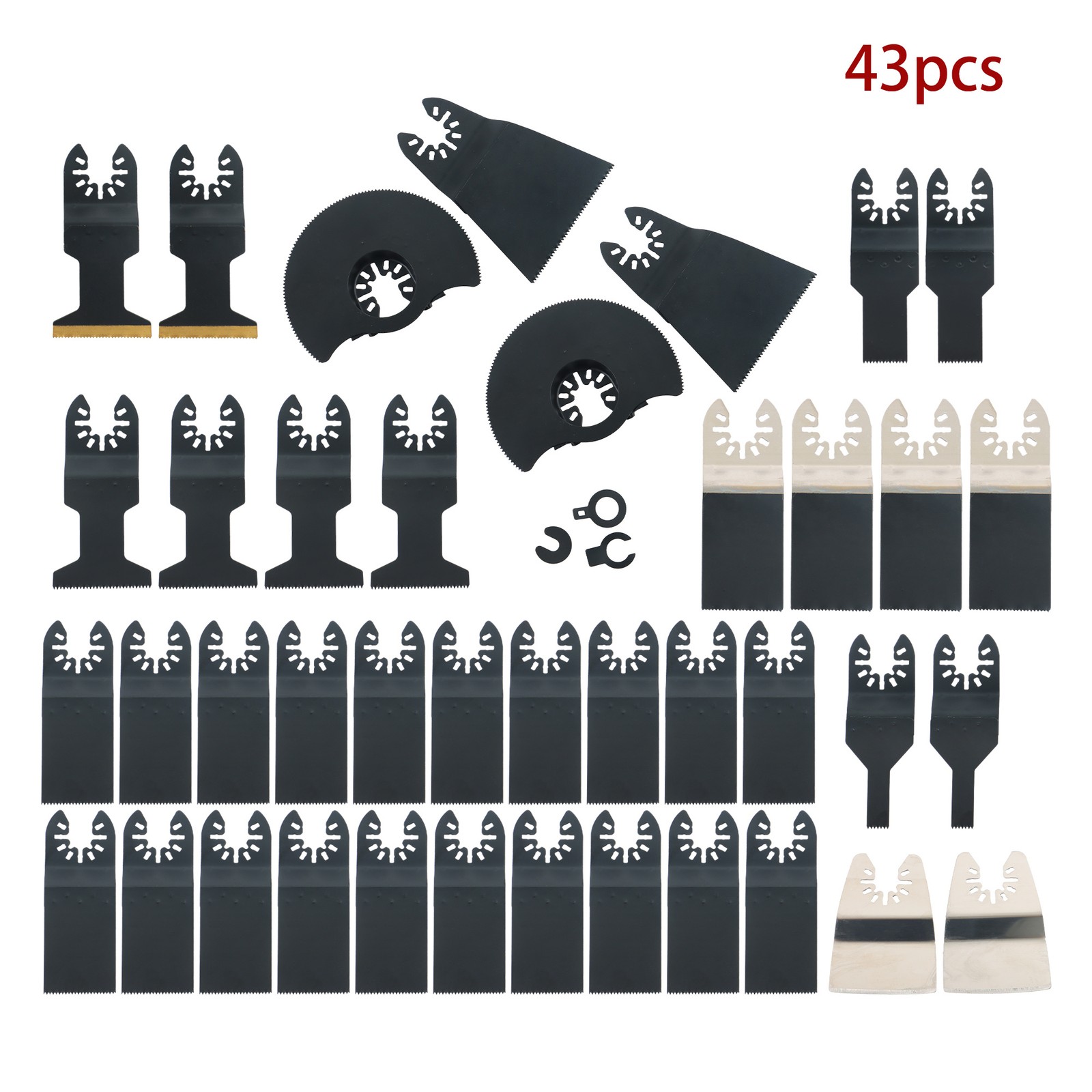 43 Pcs Universal Quick Release Oscillating Saw Blades for Wood Plastics Metal