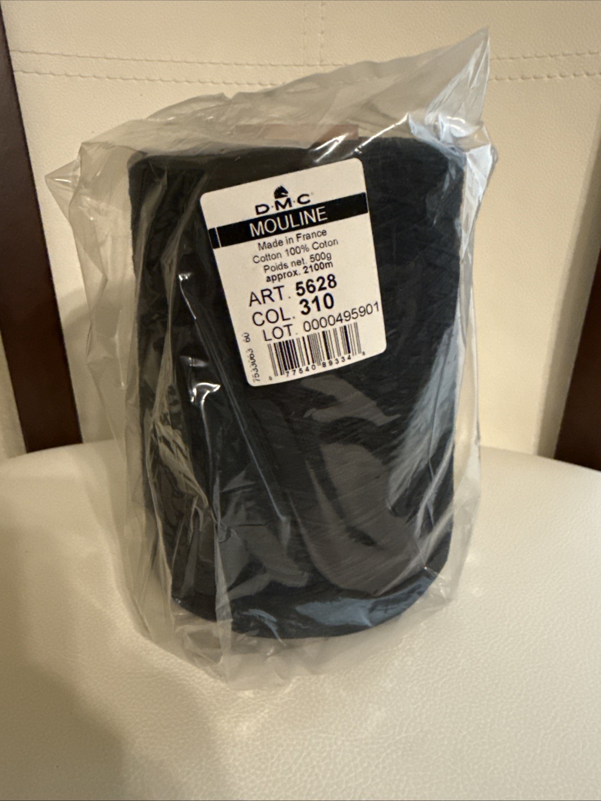 DMC 5628-310 Six Strand Embroidery Cotton, 500gm, Black