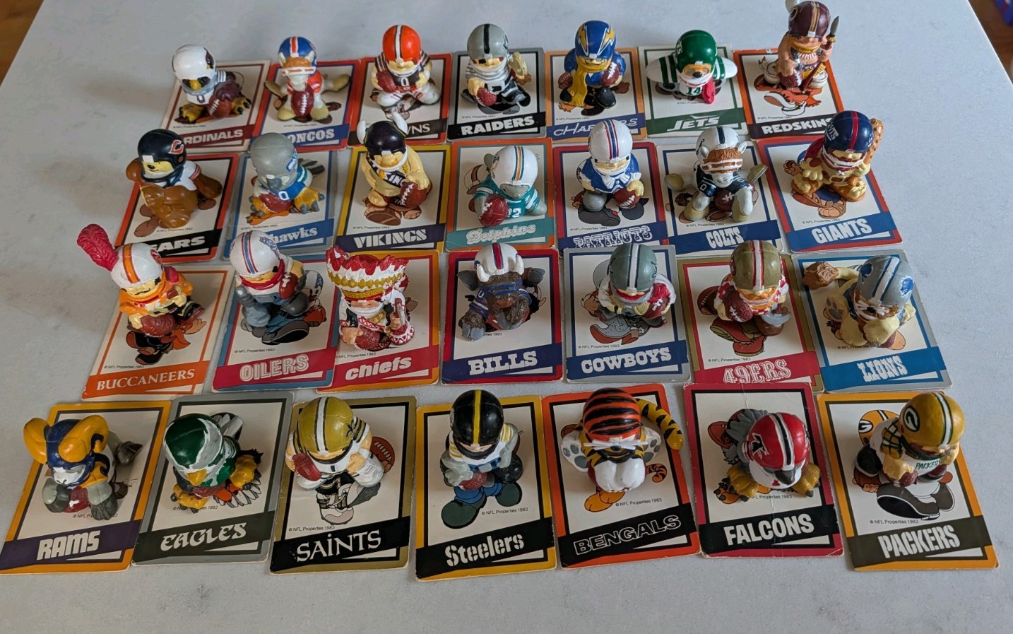 Vintage 1983 NFL Huddles PVC complete set (28) with cards Vintage 1983 NFL Huddles PVC complete set (28) with cards