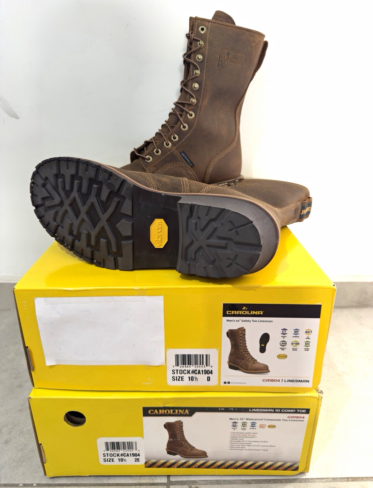 Carolina CA1904 Lineman Composite Toe EH Work Boots Men\'s 10.5 Carolina CA1904 Lineman Composite Toe EH Work Boots Men\'s 10.5