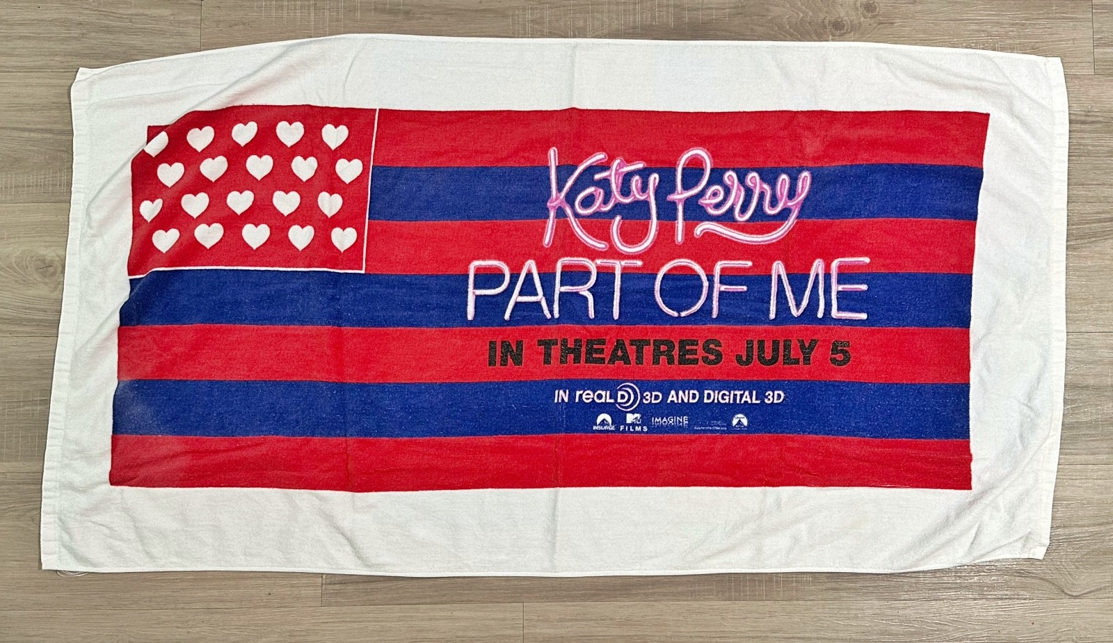 Vintage 2012 Katy Perry Part of Me Beach Towel 29.5”x 52” Film Promo