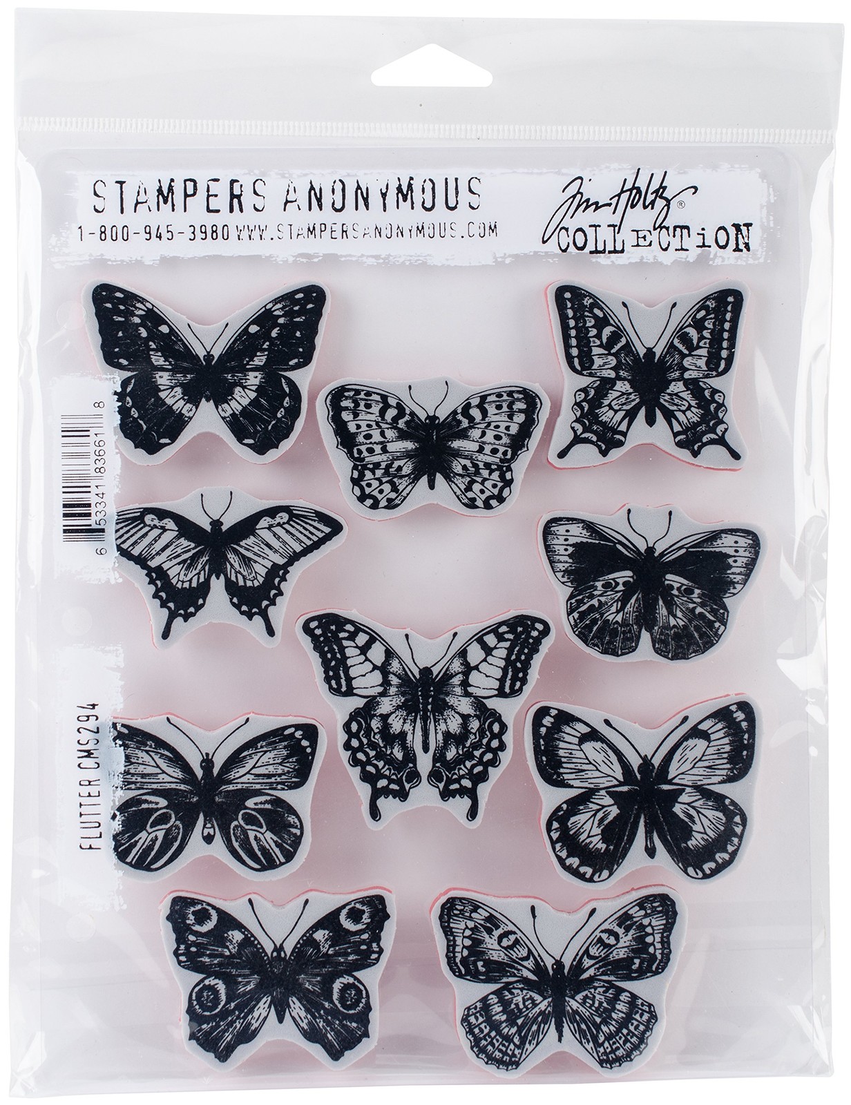 Art Gone Wild AGCMS294 Tim Holtz Flutter Cling Rubber Stamp Set - Multi-Colour Art Gone Wild AGCMS294 Tim Holtz Flutter Cling Rubber Stamp Set - Multi-Colour