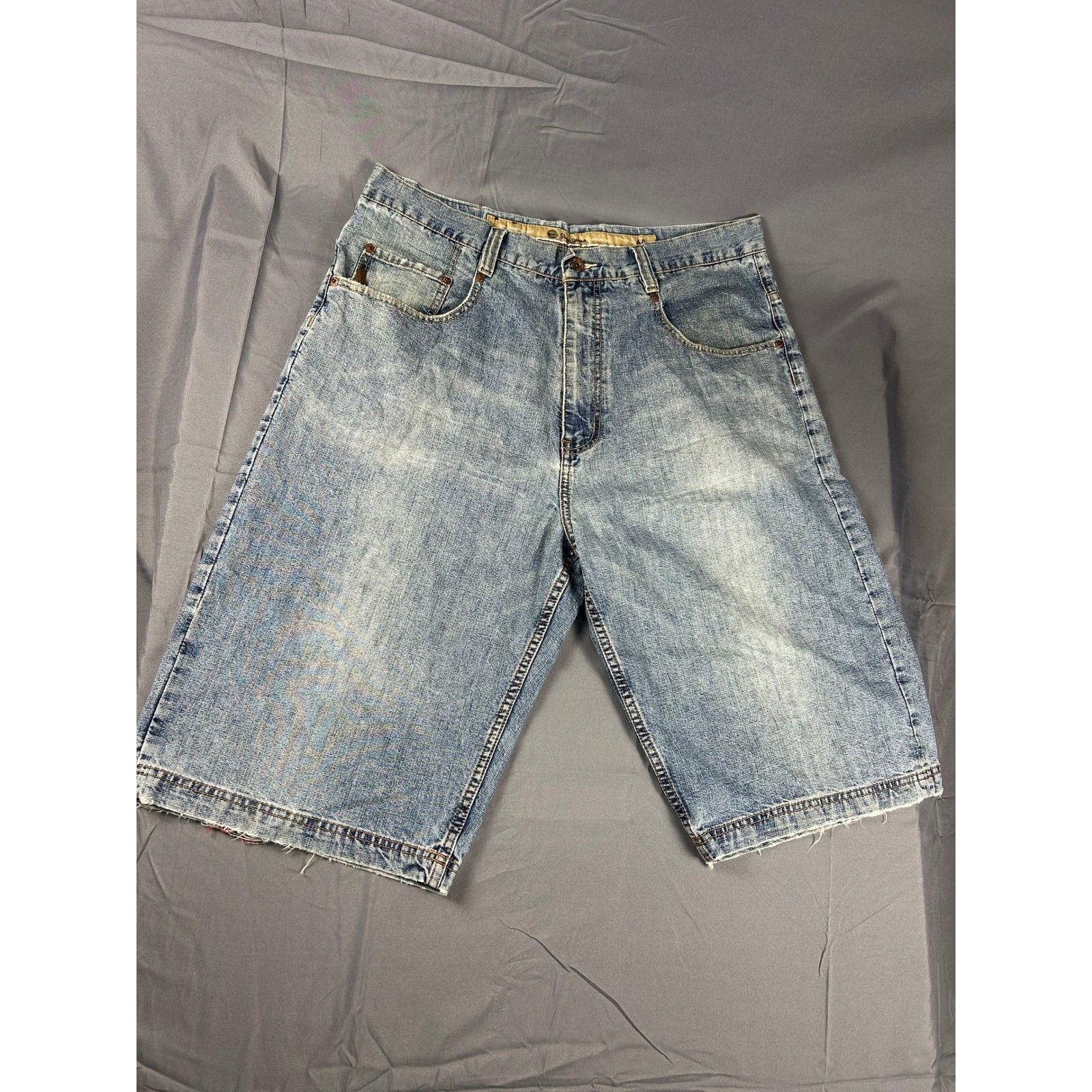 Pepe Jeans London Mens Baggy Denim Shorts Light Wash Y2K Streetwear Size 37
