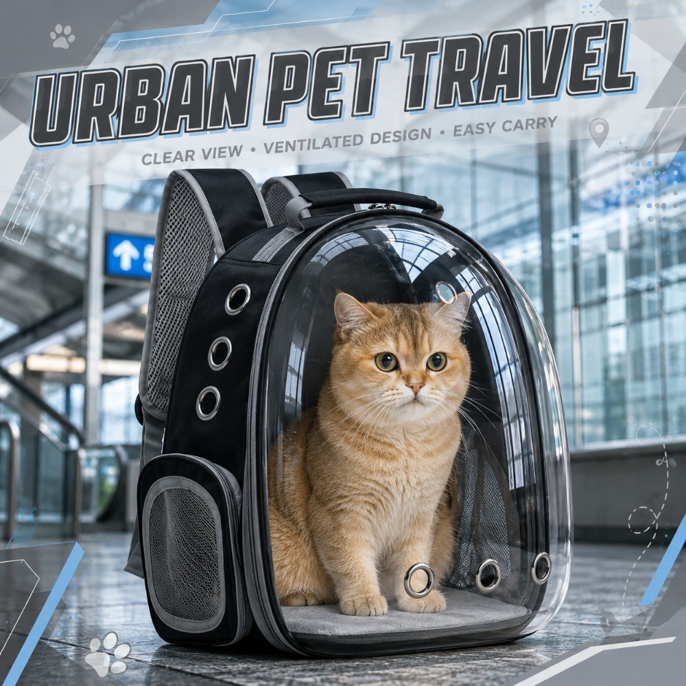 Transparent Cat Backpack Strap, Large Vision Space Capsule Pet Backpack Transparent Cat Backpack Strap, Large Vision Space Capsule Pet Backpack
