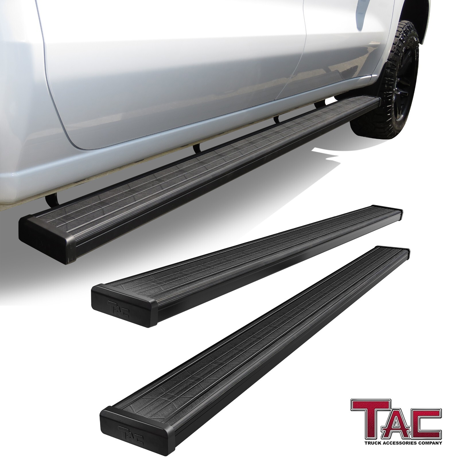 6\' Aluminum Side Steps For 04-26 Nissan Titan/16-26 Tian XD Crew Cab Nerf Bars