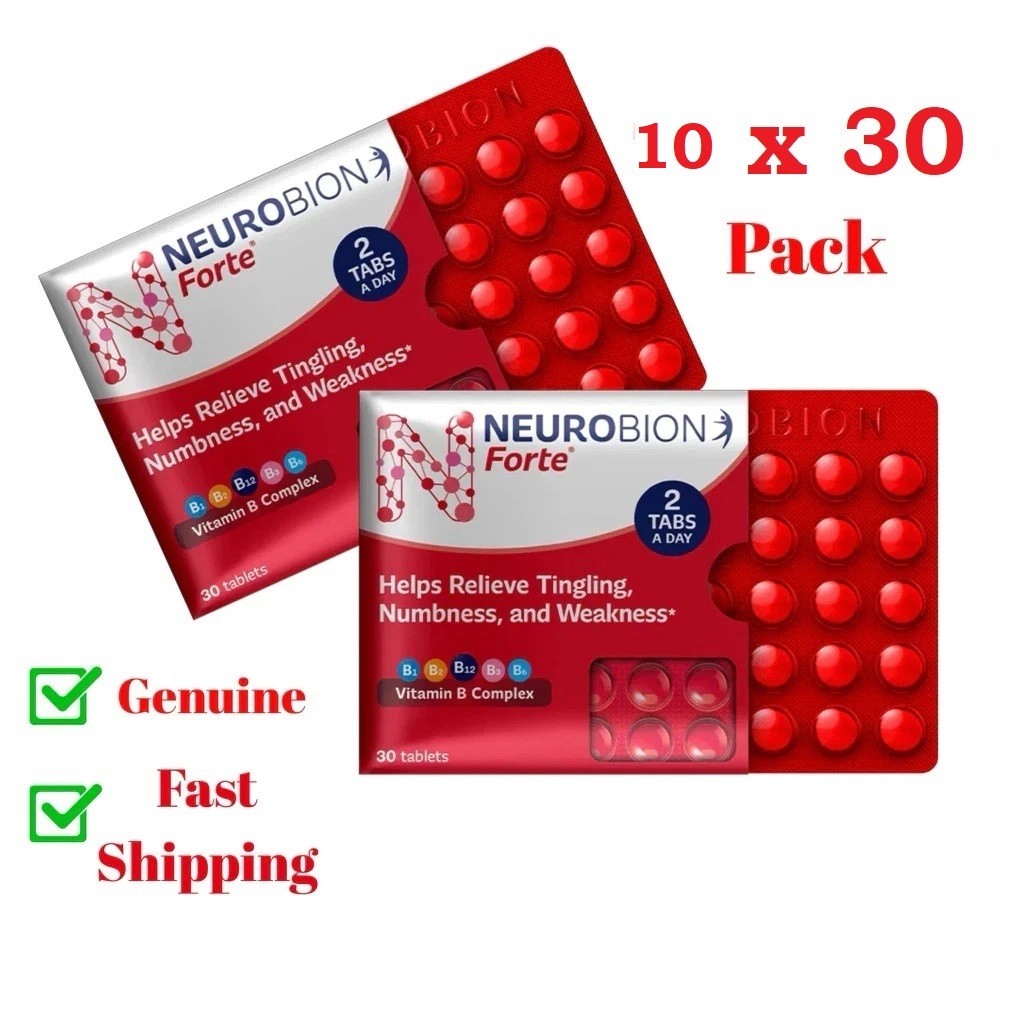 Neurobion Forte 300 Tabs | B1 B6 B12 B-Complex Supplement | Exp 05/2027 | USA