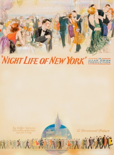 Vintage 1925 Night Life of New York Allan Dwan Silent Film Poster Rare Jazz Club