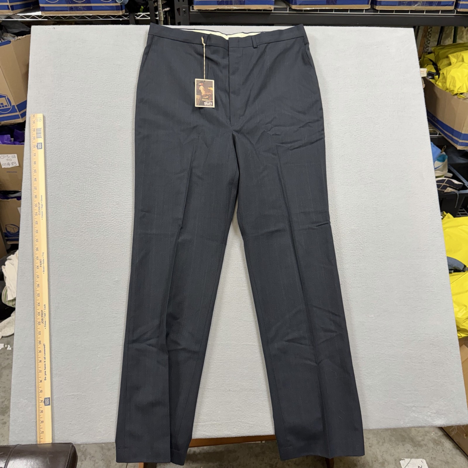 Vintage Haggar Dress Pants Mens 40x36 Gray Wool Blend Flat Front Formal USA 90s