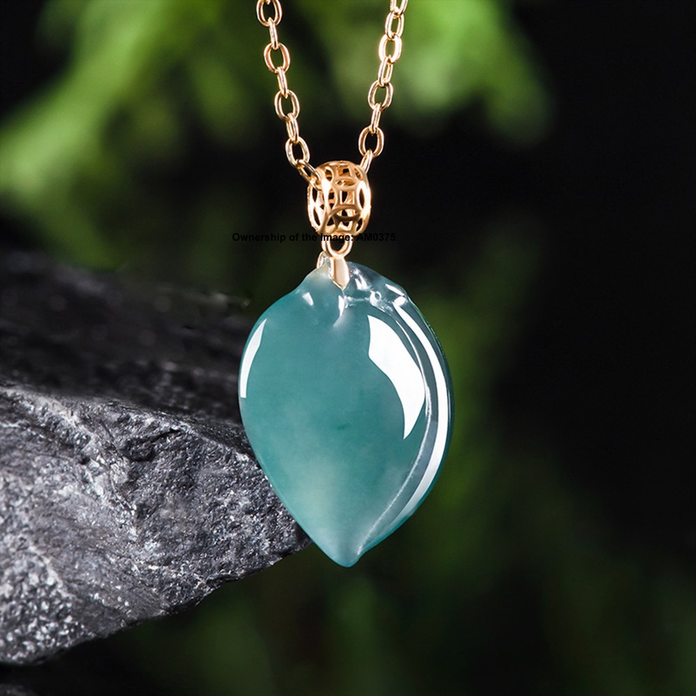 Natural Jade Heart Pendant -18K Gold Clasp Authentic Grade A Jadeite Love Amulet