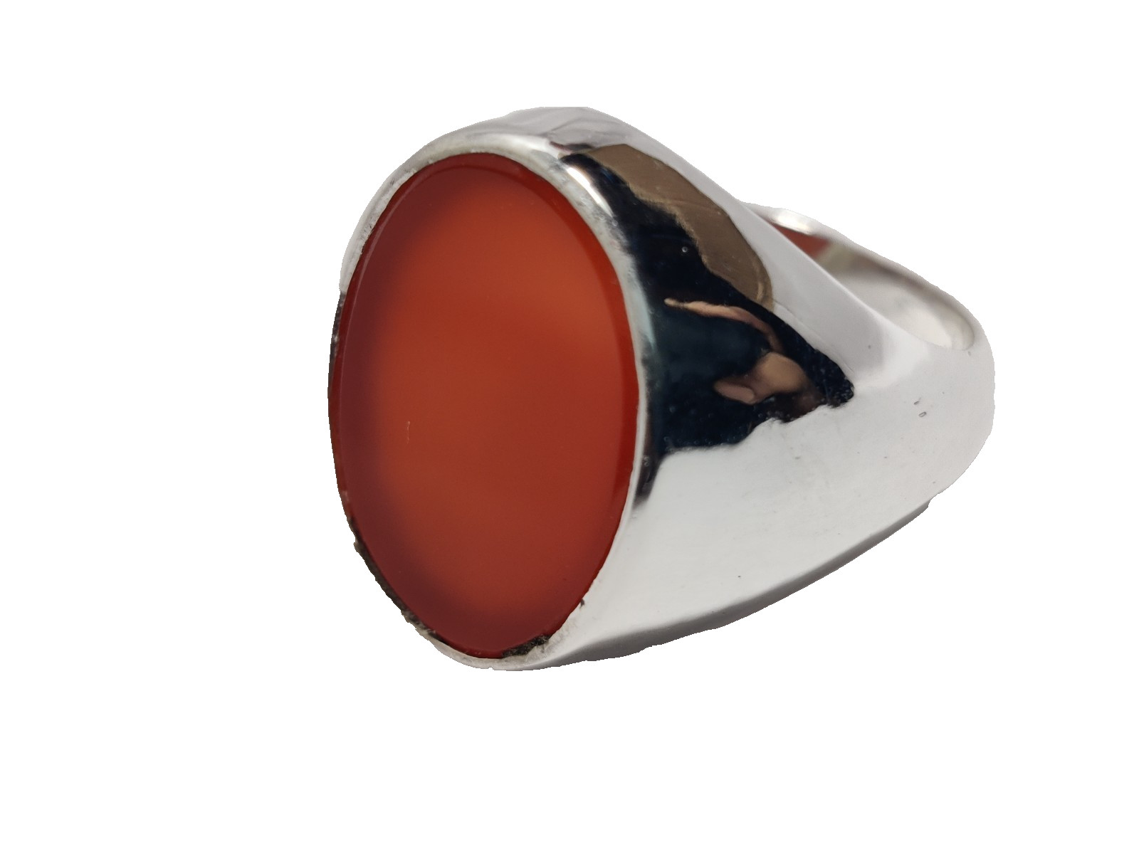 Natural Red Carnelian Men\'s Ring 925 Sterling Silver Handmade Signet Jewelry