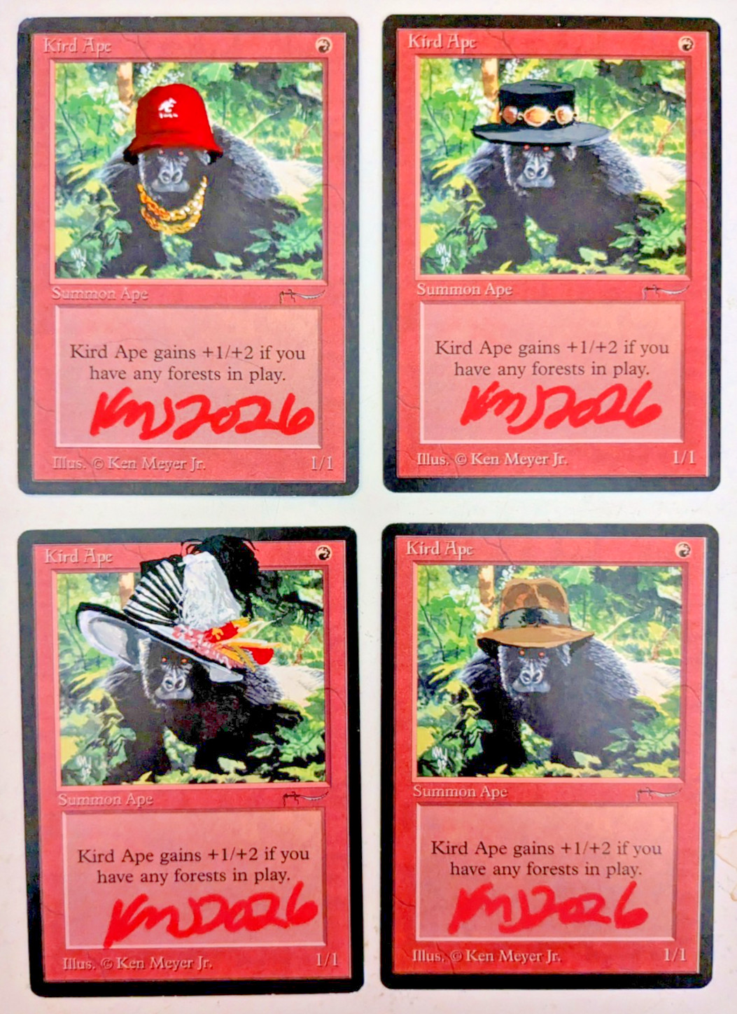 MTG 4x ARABIAN ALTERED WITH COAs Kird Apes SIGNED AND CREATED BY KEN MEYER JR. MTG 4x ARABIAN ALTERED WITH COAs Kird Apes SIGNED AND CREATED BY KEN MEYER JR.