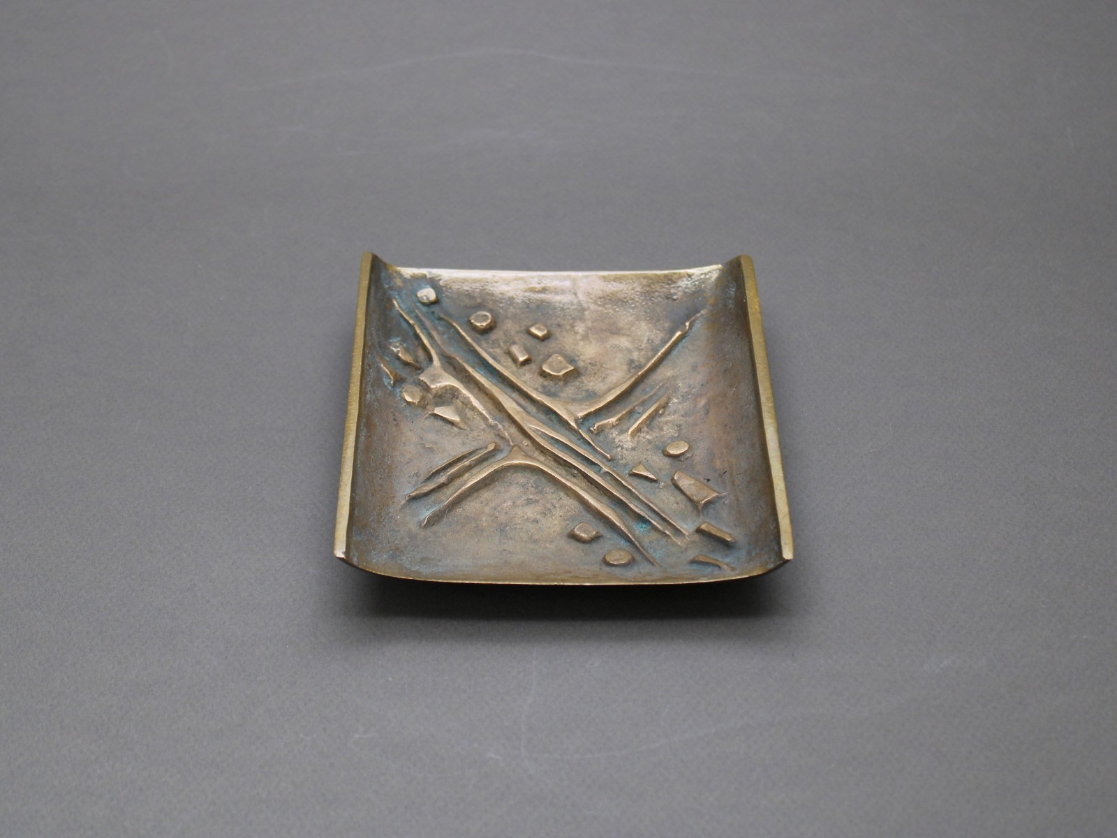 JACQUES LAUTERBACH Bronze Ashtray French Sculptural Catchall 1960s Vintage