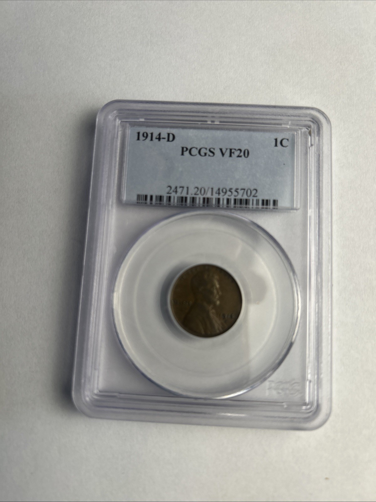 1914 D LINCOLN CENT PCGS VF20