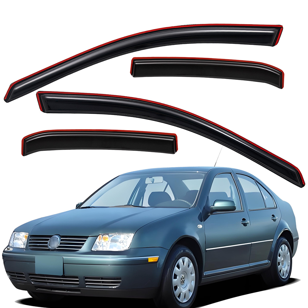 For 1999-2005 Volkswagen Jetta Sedan In-Channel Rain Guard Window Visor