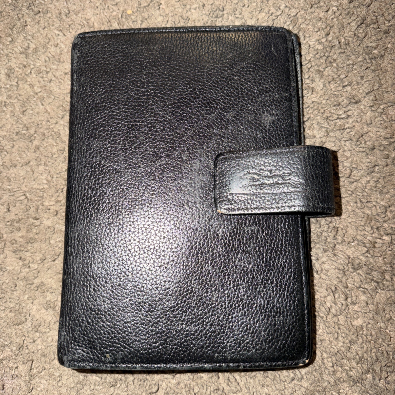Longchamp Pocket Ranger Black Binder Mini 6 Ring W Leather Filofox Insert