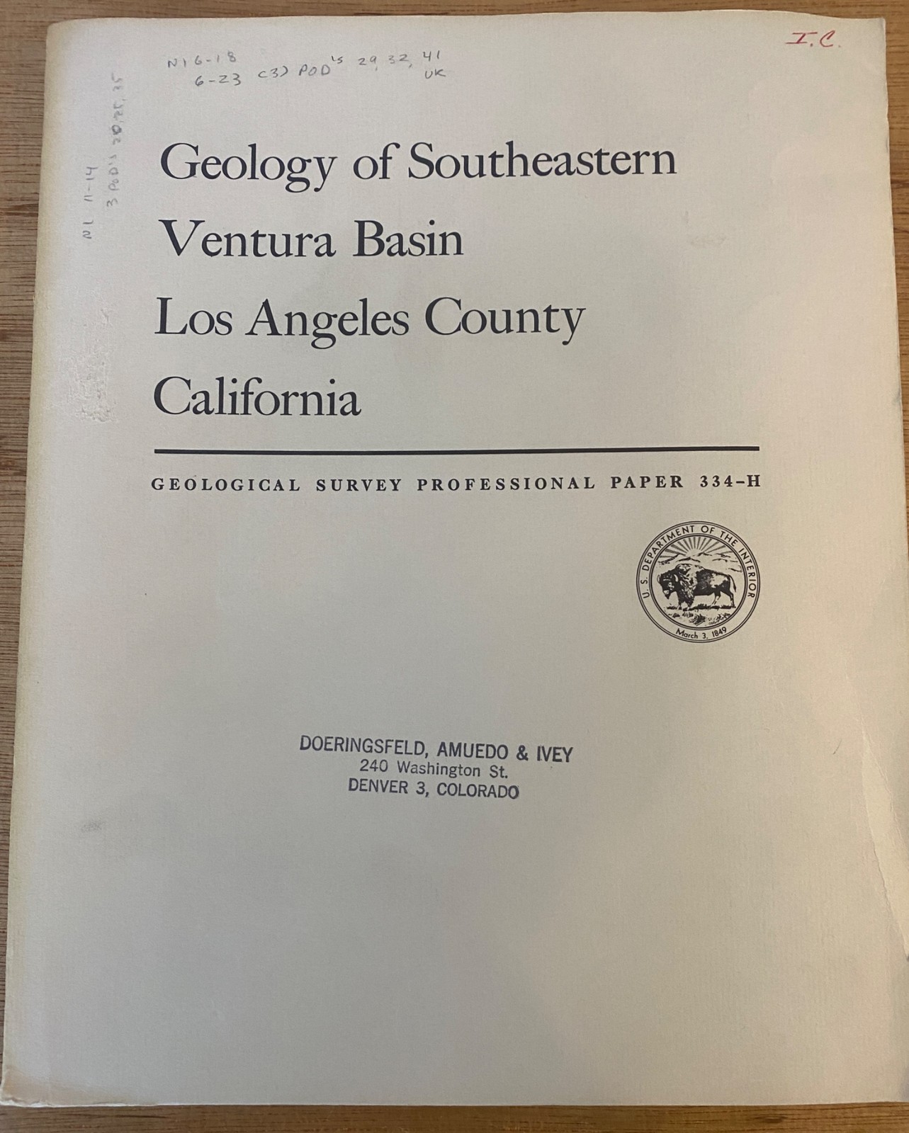 GEOLOGY OF SOUTHEASTERN VENTURA BASIN by E. L. Winterer & D. L. Durnham 1962
