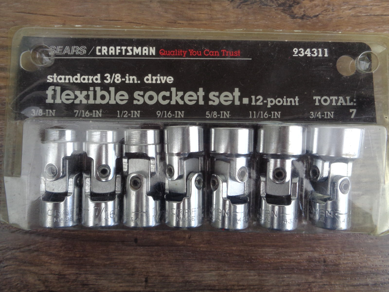 Vintage CRAFTSMAN 3/8 Drive SAE Swivel Flexible Socket Set 3/8\ Vintage CRAFTSMAN 3/8 Drive SAE Swivel Flexible Socket Set 3/8\
