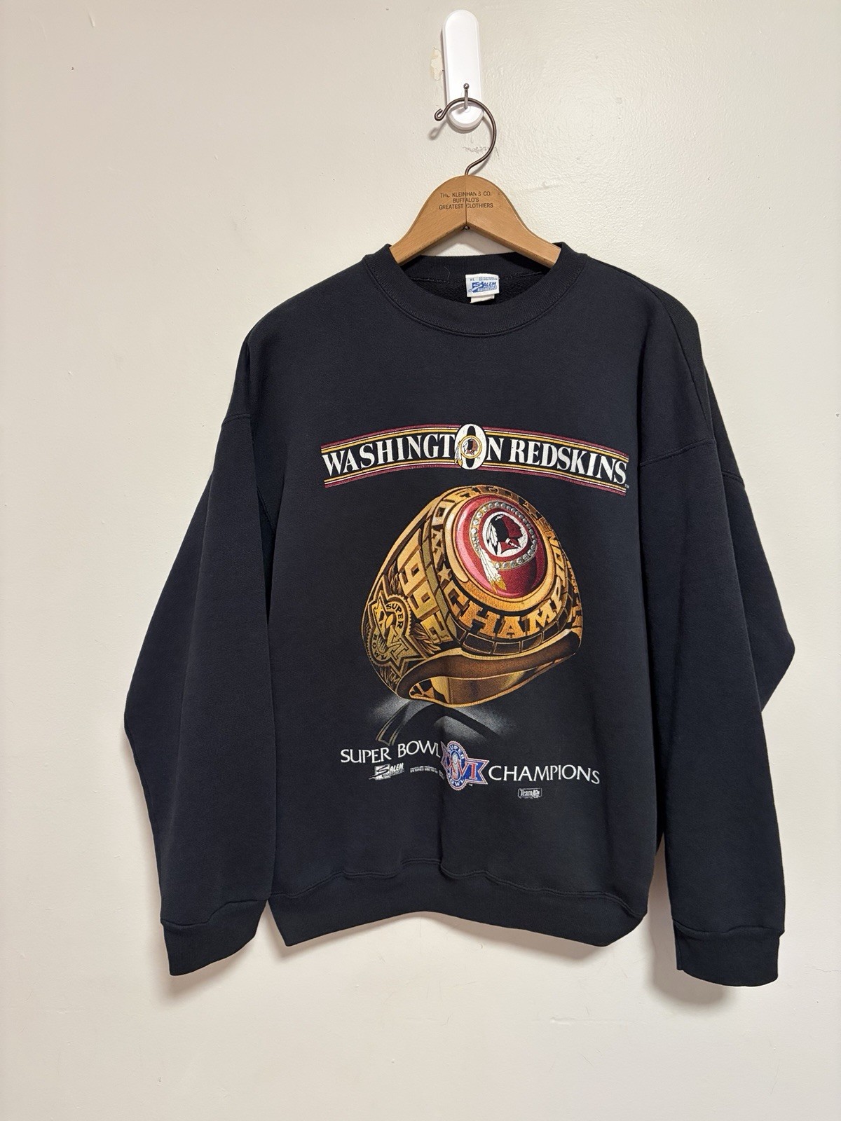 Vintage 90s Salem Sportswear Washington Redskins Super Bowl Ring Sweatshirt XL