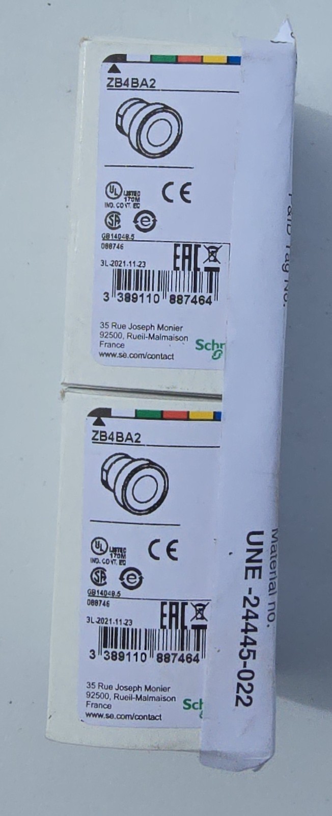 X2 Schneider ZB4BA2 / ZB4BA2 