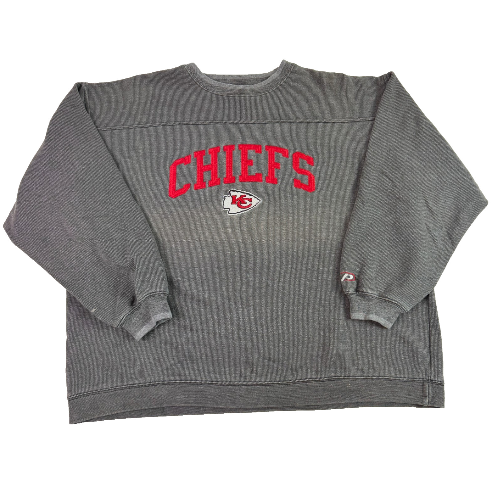 Vintage 90s Kansas City Chiefs Pro Player Crewneck Knit Sweater XXL 2XL Gray NFL
