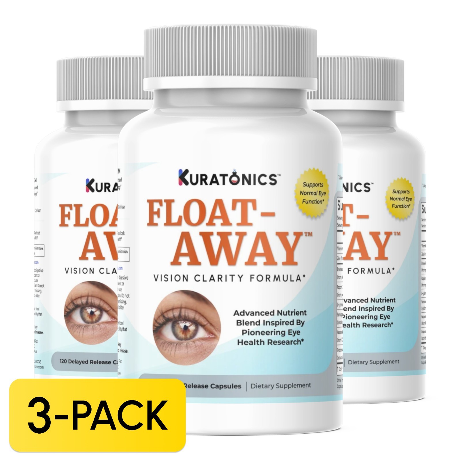 (3 BOTTLE PACKS) Float-Away: Science-Backed Eye Floater Fade Supplement