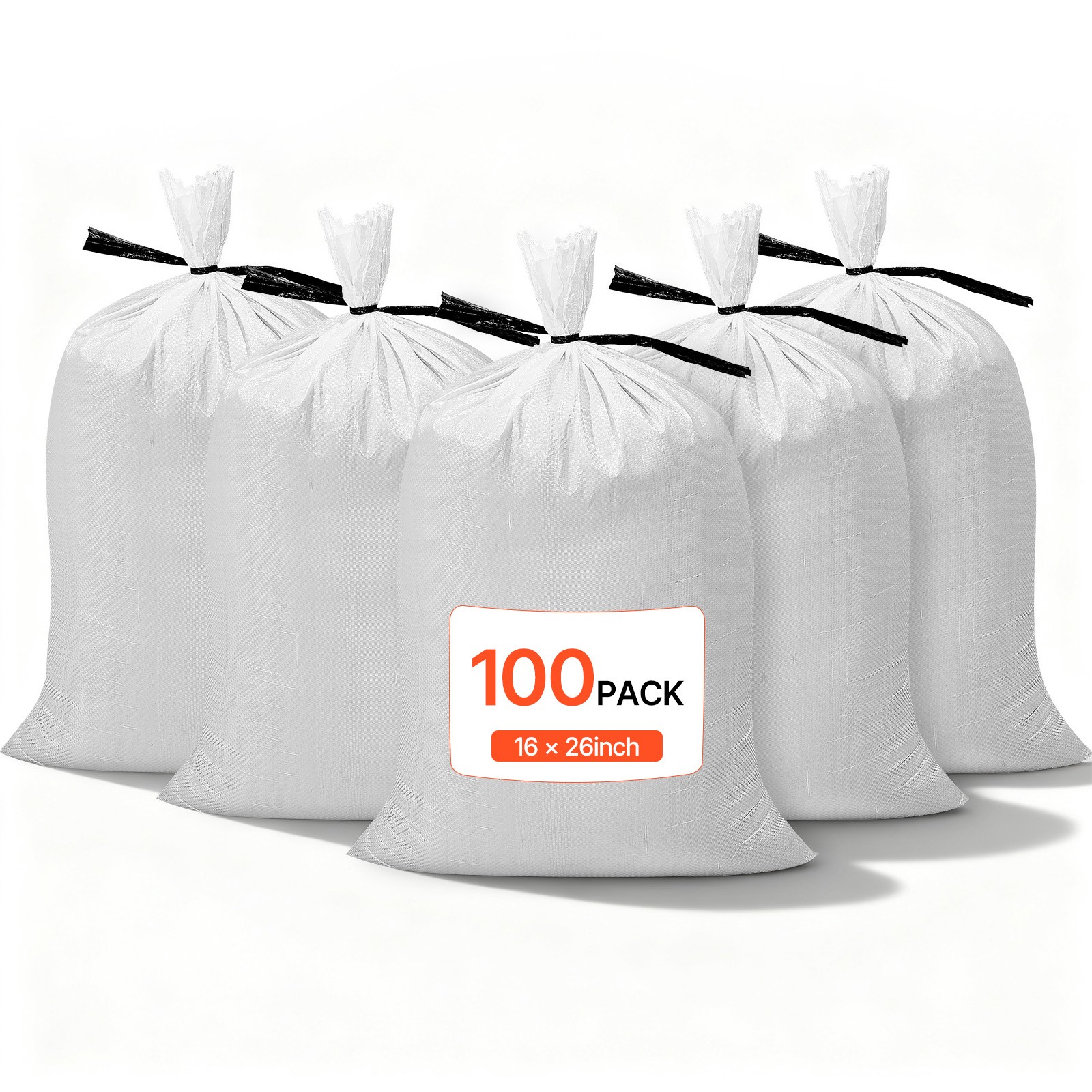 VEVOR Empty Sandbags 100 Packs 16x26 in Heavy Duty Sand Bags 50lb Capacity