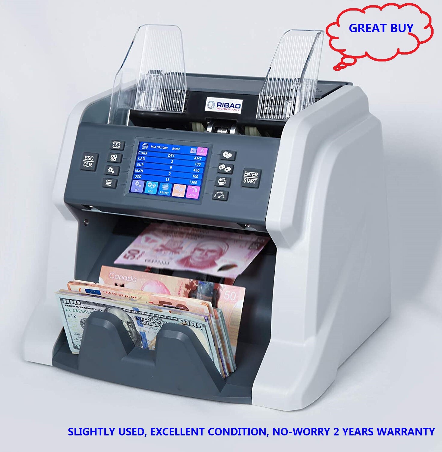 Mixed Denomination Counter Bill Counter Value Counter Ribao BC-55,(refurbished)