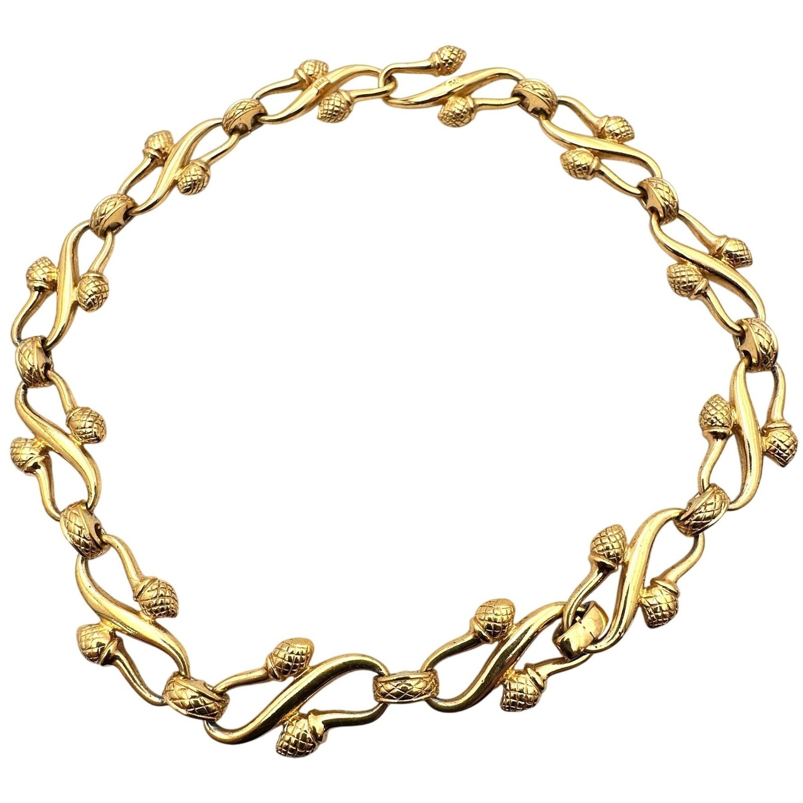 Vintage Fendi Gold Tone Luxury Designer 16 Inch Choker Necklace 