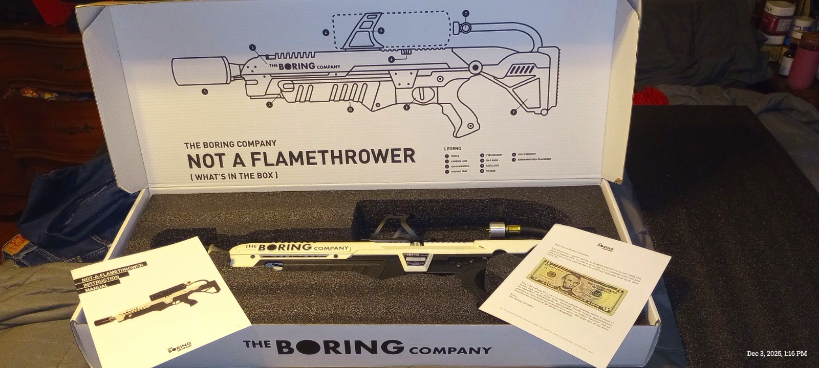 The Boring Company Not-A-Flamethrower White Limited Edition w/ Box Manual