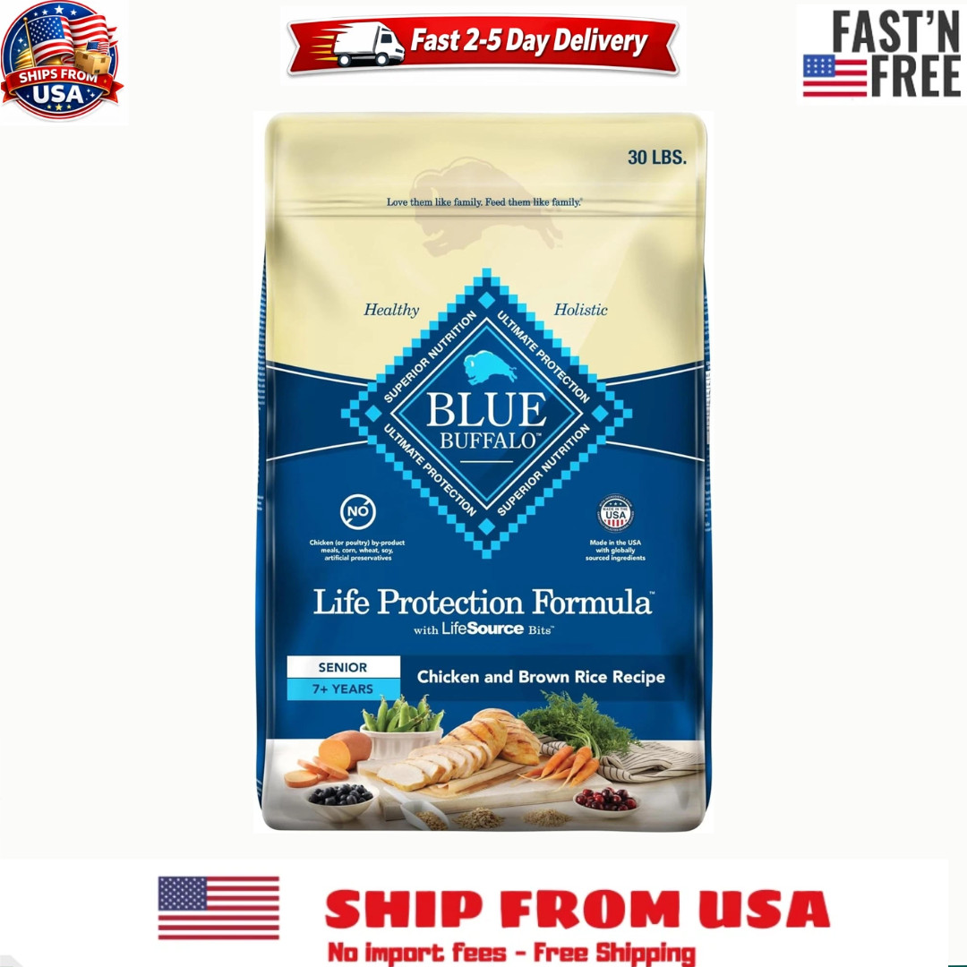 Blue Buffalo Life Formula Senior Chicken & Brown Rice Recipe Dry Dog Food, 30 lb Blue Buffalo Life Formula Senior Chicken & Brown Rice Recipe Dry Dog Food, 30 lb